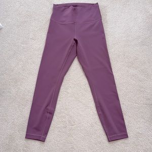 Lululemon wunder train HR tight 25” size 8 in vintage plum